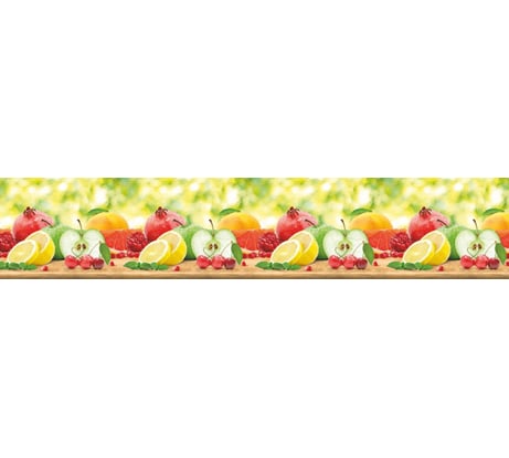 Панель для кухонного фартука ФАРТУКОФФ без дополнительного покрытия "ТП - Фрукты", 3000x600x0,7 мм, Термоперевод 35010820103