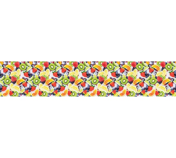 Панель для кухонного фартука ФАРТУКОФФ без дополнительного покрытия "ТП - Ледяные фрукты", 3000x600x0,7 мм, Термоперевод 35010410103 1