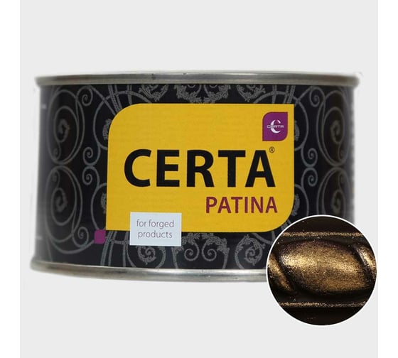 Термостойкая эмаль CERTA-PATINA до 700 градусов, золото, 0.16 кг PATR0044