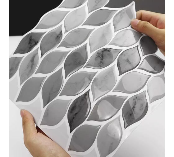Комплект полимерной 3D плитки LAKO 30.5х30.5 см, 5 штук, Лепестки мозаика LKD-AMZ017