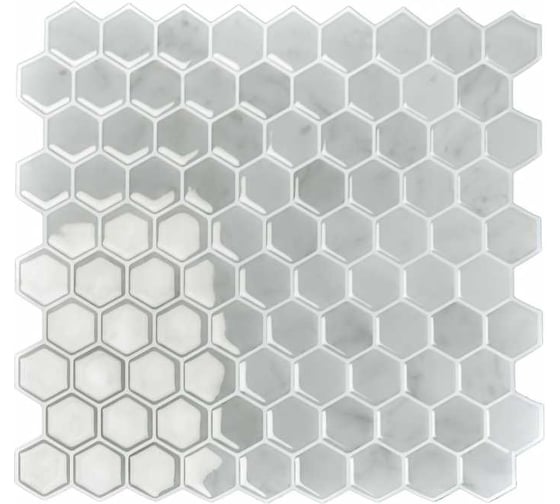 Комплект полимерной 3D плитки LAKO 30.5х30.5 см, 5 штук, Белая мозаика 1 LKD-AMZ014 1