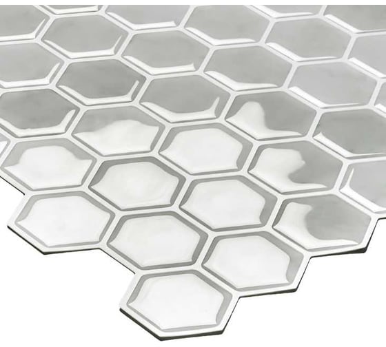 Комплект полимерной 3D плитки LAKO 30.5х30.5 см, 5 штук, Белая мозаика 1 LKD-AMZ014