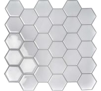 Комплект полимерной 3D плитки LAKO 30.5х30.5 см, 5 штук, Белые соты LKD-YJCO105