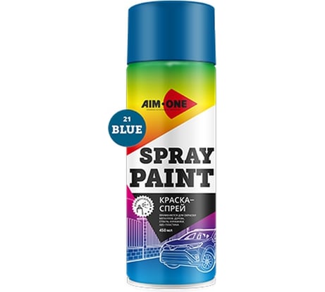 Акриловая краска Aim-one синяя, аэрозоль, 450 мл SP-B21