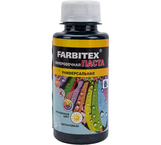 Колеровочная универсальная паста FARBITEX бирюза, 0.1 л 4100003331