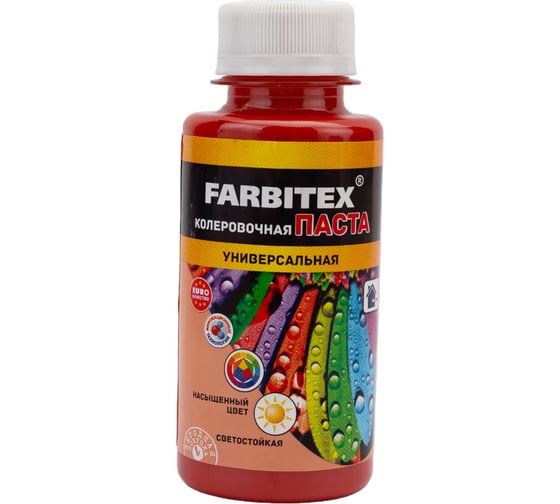 Колеровочная универсальная паста FARBITEX коралл, 0.1 л 4100003340