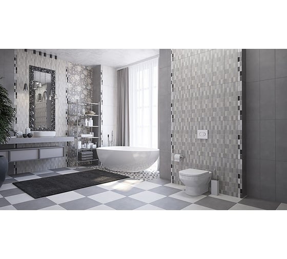 Панно LB CERAMICS FIORI GRIGIO 1608-0116 (многоцветный; комплект из 4-х шт. 20х60 см) СК000031535