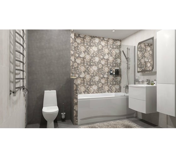 Панно LB CERAMICS FIORI GRIGIO 1608-0116 (многоцветный; комплект из 4-х шт. 20х60 см) СК000031535