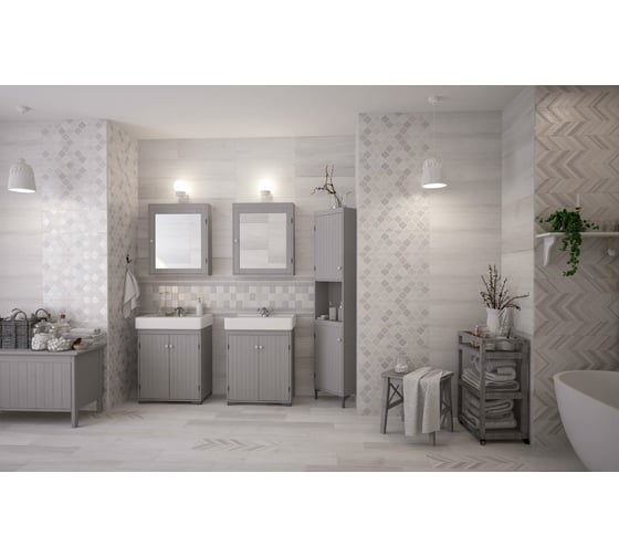 Плитка настенная LB CERAMICS Норданвинд 1064-0174 (серый; 20х60 см; 7 шт.; площадь упаковки 0,84 кв.м) СК000030129