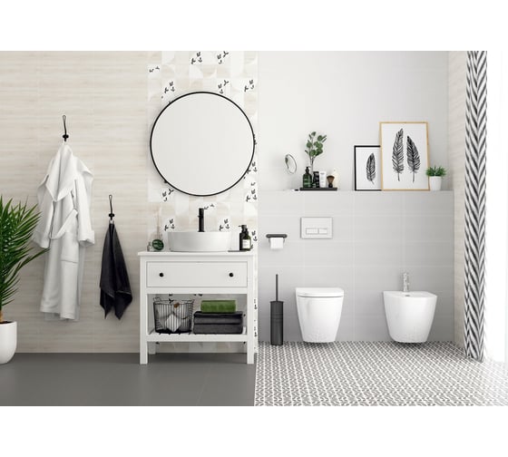 Плитка настенная LB CERAMICS Джапанди 1041-8212 (белый; 20х40 см; 20 шт.; площадь упаковки 1,58 кв.м) СК000036941