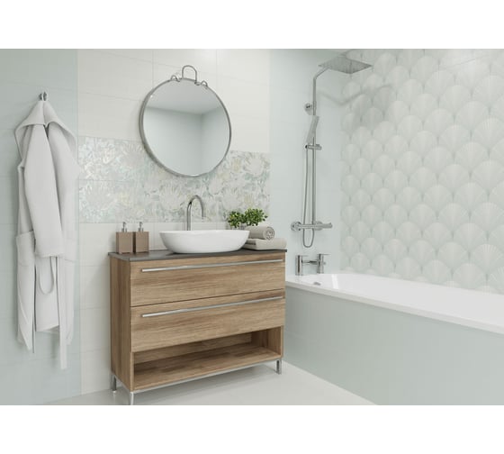 Декор LB CERAMICS Эвентир 1045-0243 (зеленый; 25х45 см; 13 шт.; площадь упаковки 1,46 кв.м) СК000032997