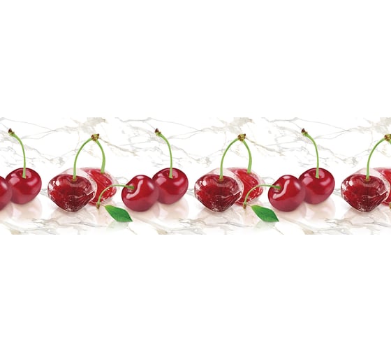 Панель для кухонного фартука ФАРТУКОФФ без дополнительного покрытия "ТП - Ледяная вишня",, 2000x600x0,7 мм, Термоперевод 35010400102 1