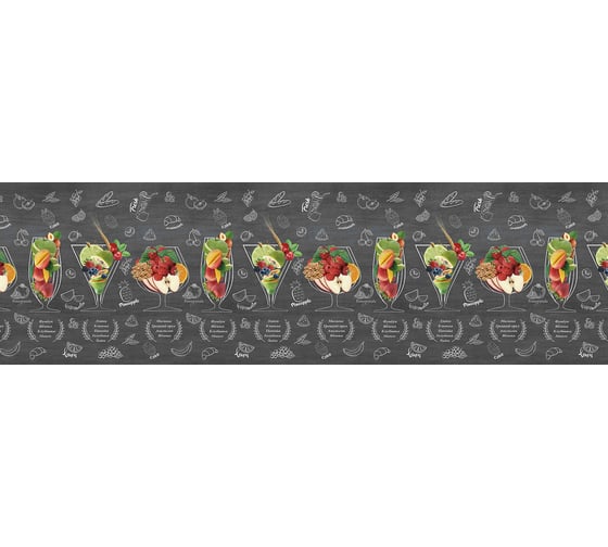 Панель для кухонного фартука ФАРТУКОФФ без дополнительного покрытия "ТП - Коктейль",, 2000x600x0,7 мм, Термоперевод 35010320102 1