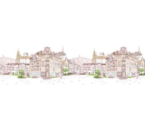 Панель для кухонного фартука ФАРТУКОФФ без дополнительного покрытия "ТП - Белый город",, 2000x600x0,7 мм, Термоперевод 35010090102