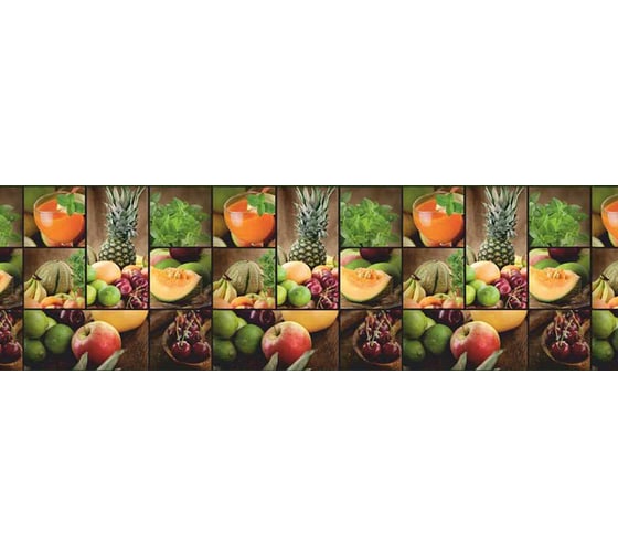 Панель для кухонного фартука ФАРТУКОФФ без дополнительного покрытия "ТП - Тропический коктейль",, 2000x600x0,7 мм, Термоперевод 35010770102 1