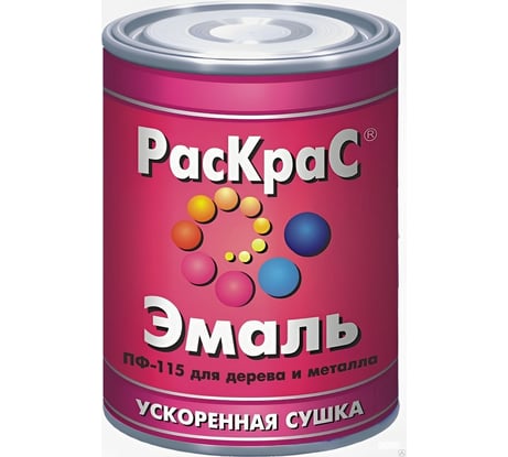 Универсальная эмаль РасКраС ПФ-115 красная, банка 1.9 кг 4660000616012