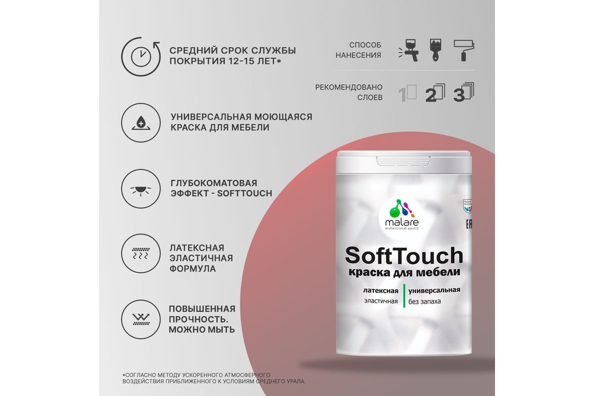 Краска для мебели, кухонных фасадов MALARE SoftTouch матовая, синяя малина,  1 кг 2036752086083 - выгодная цена, отзывы, характеристики, фото - купить в  Москве и РФ