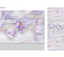 Панель ПВХ КронаПласт Unique крокус с глиттером серебро, 4 шт. 00-00030746