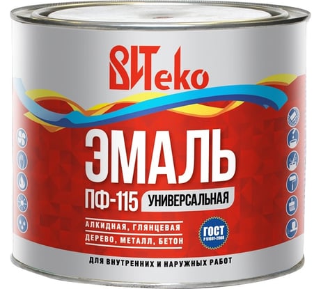 Эмаль Царицынские краски Витеко ПФ-115, коричневая, 1.8 кг 16102