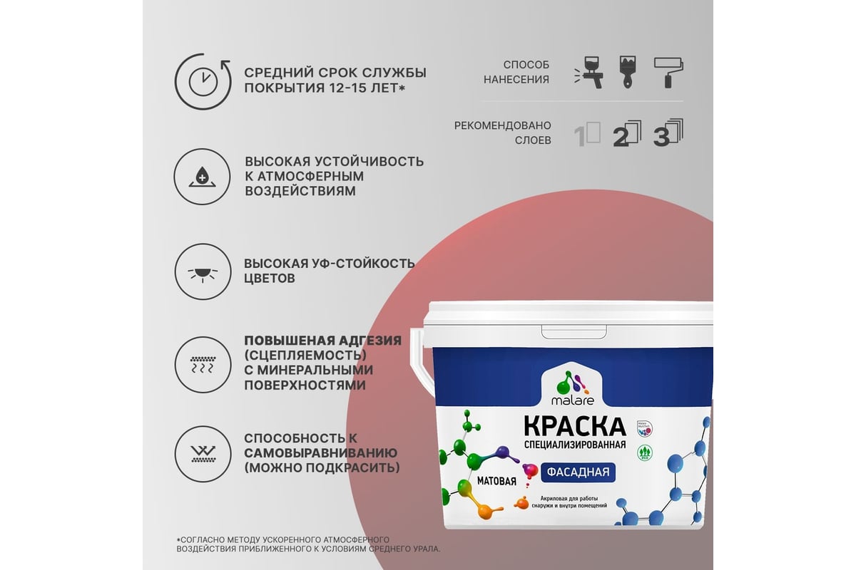 Фасадная краска MALARE Professional цвет серобуромалиновый, 9 л  2036773323723 - выгодная цена, отзывы, характеристики, фото - купить в  Москве и РФ