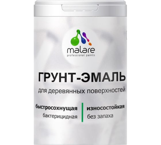 Грунт-Эмаль MALARE 3в1 для деревянных поверхностей, матовая, весенний адонис, 1 кг 2036771866079