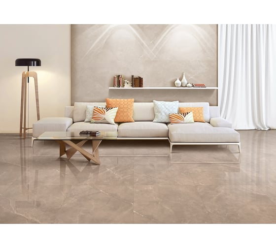 Керамогранит полированный LAPARET vitrum taupe бежевый 60x60 см 1,44 м2, 4 шт х9999275904