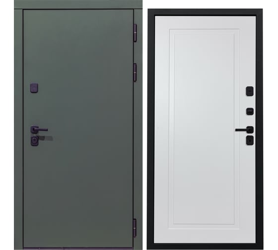 Дверь DIVA 61 2050x860 мм Правая Олива Софт - Н10 Белый софт УТ-00076821 1