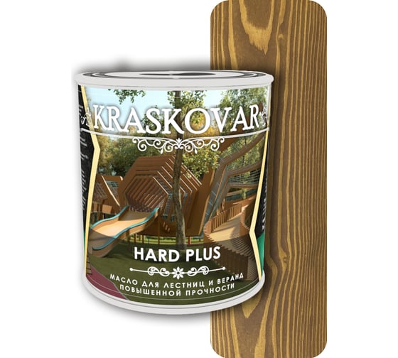 Масло повышенной прочности для лестниц и веранд Kraskovar Hard Plus можжевельник, 0.75 л 1670 1