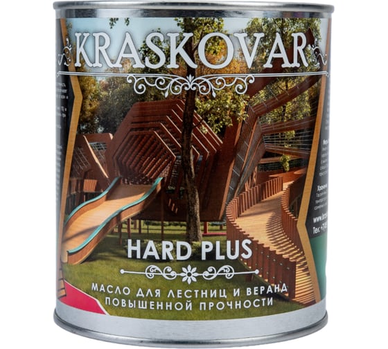 Масло повышенной прочности для лестниц и веранд Kraskovar Hard Plus дуб, 0.75 л 1659
