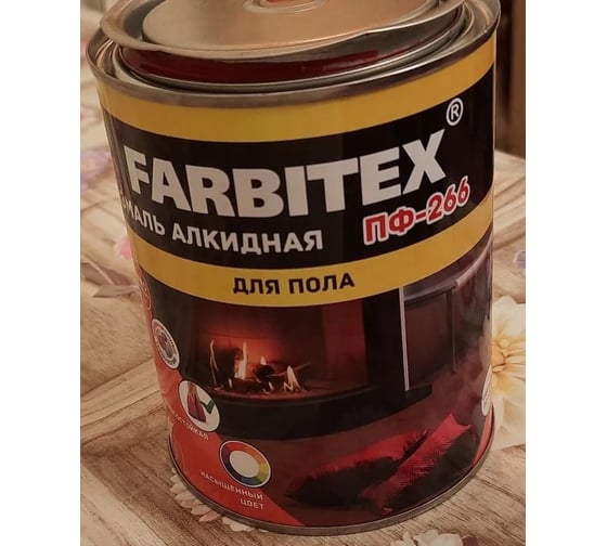 Алкидная эмаль FARBITEX ПФ-266 светлый орех, 0.8 кг 4300011425