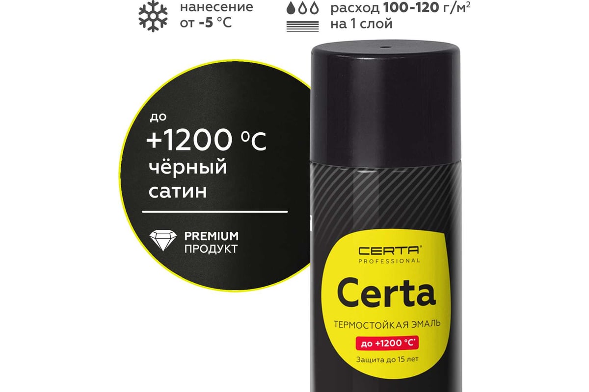 Термостойкая эмаль Certa -HS для металла, печей, мангалов, радиаторов ...