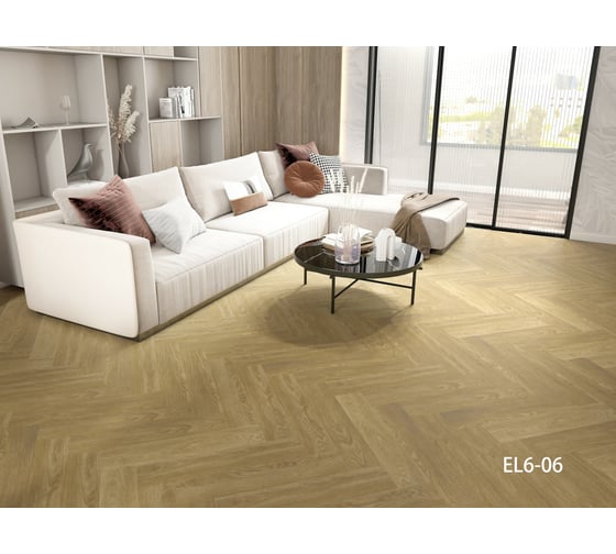 Кварц-виниловый ламинат Aspenfloor Elegant SPC 43 класс, 5 мм, EL6-06 Дуб Эдинбург, 4V, 640x128x5 мм, толщина защитного слоя 0.3 мм, 16 шт., площадь упаковки 1.311 кв. м 4680427075810
