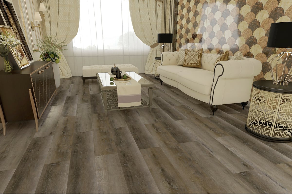 Кварц-виниловый ламинат Aspenfloor Premium Wood XL SPC 43 класс, 5.5 мм, с  интегрированной подложкой IXPE, PW4-04 Дуб Альпийский, 4V, 1220x228x5.5 мм,  толщина защитного слоя 0.5 м, 10 шт., площадь упаковки 2.782 кв.