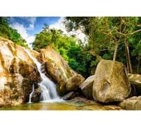 Фотообои Студия фотообоев Каменистый водопад, 400x270 см, 4 полотна 1403714