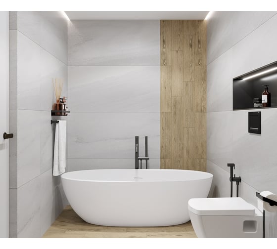 Керамогранит LAPARET Urban Dazzle Bianco белый; 60x120 см; лаппатированный; 1,44 кв. м; 2 шт. х9999275887