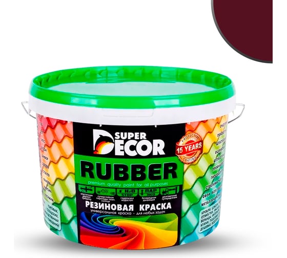 Резиновая краска SUPER DECOR №13 Гранат, 12 кг 4630024701131