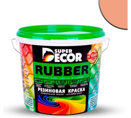 Резиновая краска SUPER DECOR №16 Топленое молоко, 6 кг 4630024701353