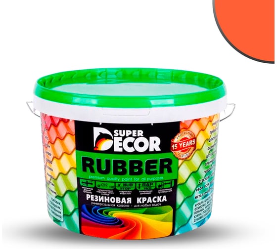 Резиновая краска SUPER DECOR №11 Оранжевое лето, 3 кг 4630024700936 1