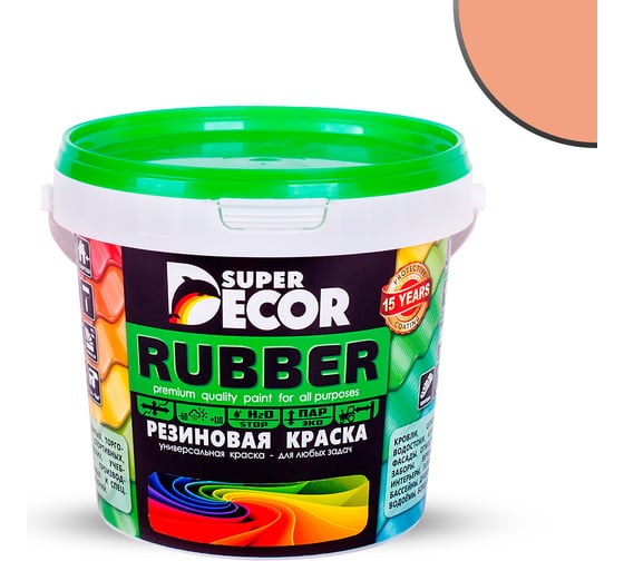 Резиновая краска SUPER DECOR №16 Топленое молоко, 1 кг 4630024701315