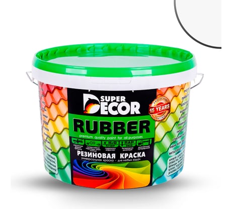 Резиновая краска SUPER DECOR 00 Белоснежная 12кг КРАСКА20101029125656