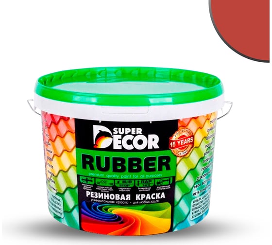 Резиновая краска SUPER DECOR №02 Черепица красная, 3 кг 4630024700219 1