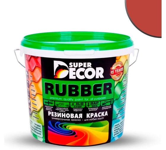 Резиновая краска SUPER DECOR №02 Черепица красная, 6 кг 4630024700233