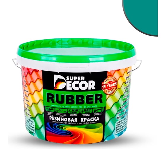 Резиновая краска SUPER DECOR №10 Морская волна, 12 кг 4630024700899