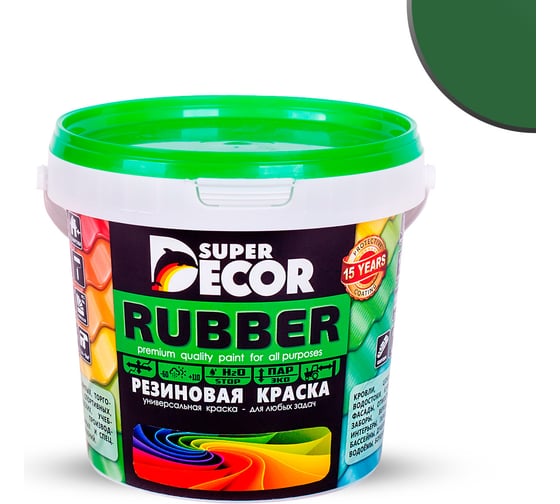 Резиновая краска SUPER DECOR №01 Ондулин зеленый, 1 кг 4630024700110 1