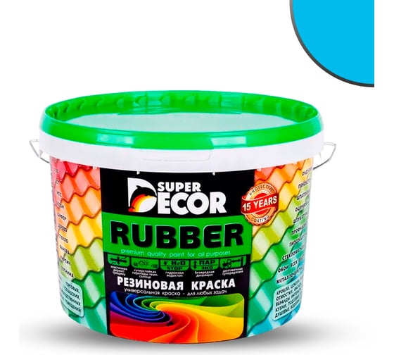 Резиновая краска SUPER DECOR №17 Небесный, 12 кг 4630024701452