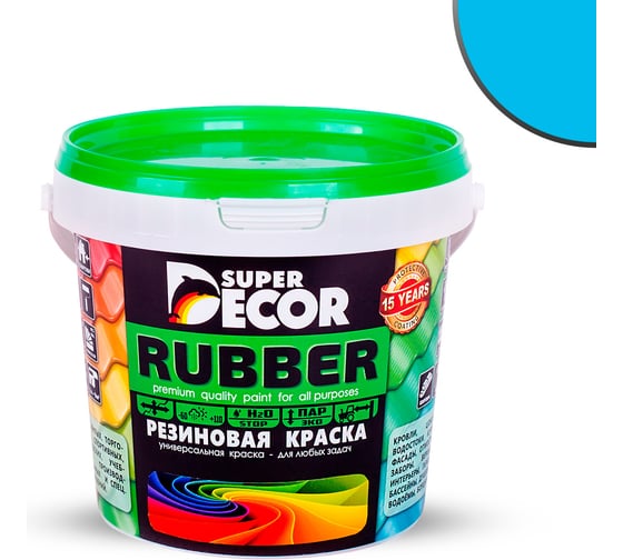 Резиновая краска SUPER DECOR №17 Небесный, 1 кг 4630024701391 1