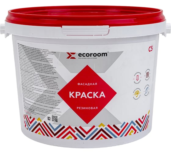 Фасадная резиновая краска ECOROOM RAL 3031 ориент красный, 2.4 кг Е-Кр -3582/3031