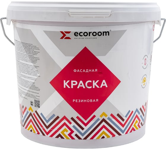 Фасадная резиновая краска ECOROOM RAL 3031 ориент красный, 7 кг Е-Кр-3383/3031