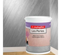 Декоративное покрытие L’impression Les perles 1 л, с эффектом блестящего перламутрового шелка, цвет 41110 серый JRHECK4ZKT