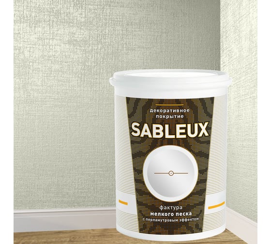 Декоративное покрытие L’impression Sableux 1 л, с фактурой мелкого плотного перламутрового песка цвет Зеленый 32101 1